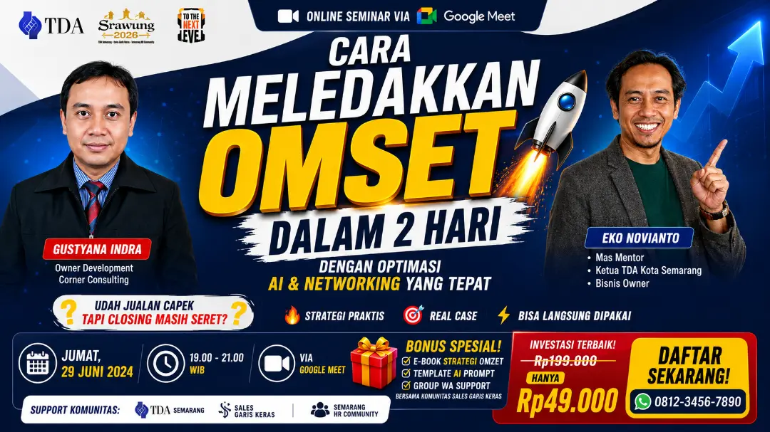WEBINAR - CARA MELEDAKKAN OMSET DALAM 2 HARI DENGAN OPTIMASI AI & NETWORKING YANG TEPAT