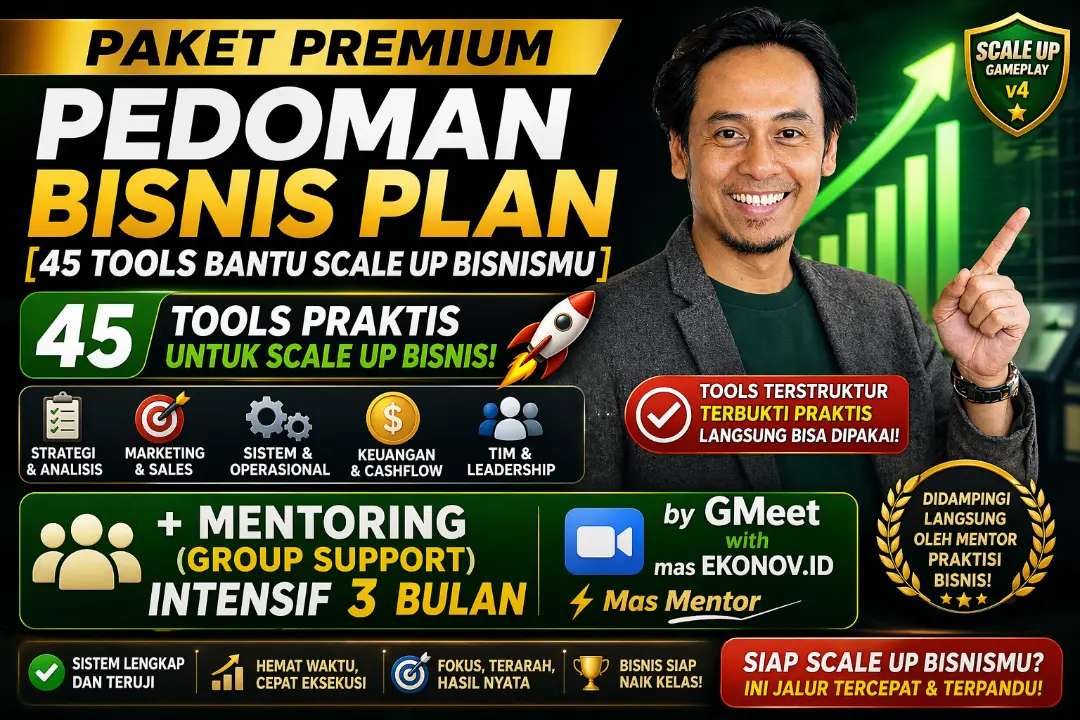 Paket Premium Pedoman Bisnis Plan [45 Tools Bantu Scale Up Bisnismu] + Batch #2 Mentoring (Group Support) Intensif 3 bulan  by GMeet 