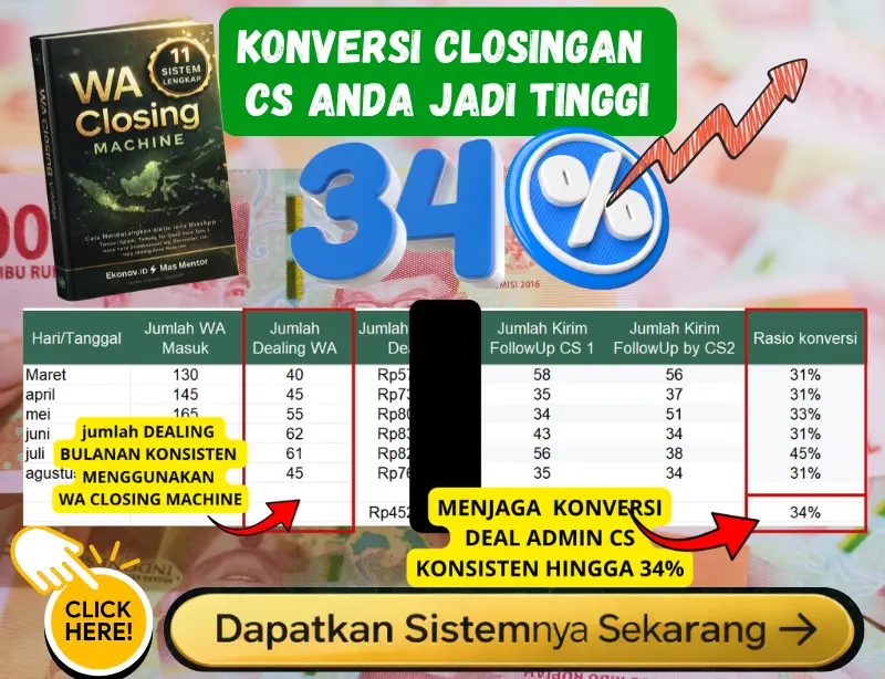 💬 WA Closing System "Ubah Chat WA-mu Jadi Mesin Closing — Mulai Besok"  🎁6 BONUS FIle Spesial
